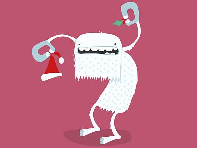 Yeti Brainstorm bigfoot christmas illustration monster yeti