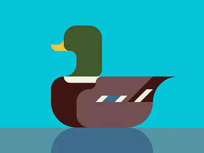 mallard animal bird cute design duck flat geometry illustration kawaii mallard nemury wild