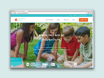 Surprise Ride fun kids monthly box startup web design workhorse