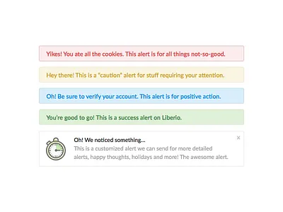 Alerts Styling alerts app flat illustration liberio simple style guide