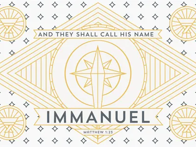 Immanuel bethlehem blue christmas gold immanuel josh warren line manger season star