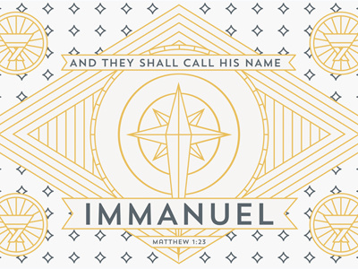 Immanuel bethlehem blue christmas gold immanuel josh warren line manger season star