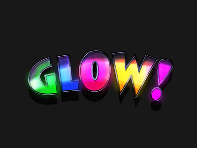 Glow's Poster logo 3d colorful glow logo skeumorphism