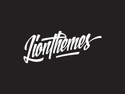 LionThemes calligraphy handwritten lion lionthemes logo template theme wordpress