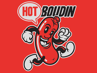 Hot Boudin boudin cajun cartoon illustration louisiana