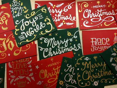Christmas cards christmas hand lettering