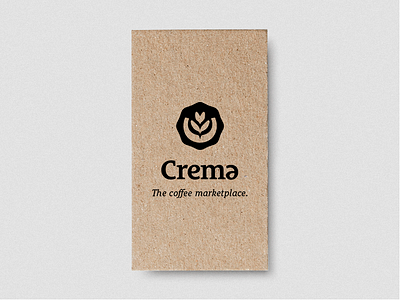 Crema — The coffee marketplace black cardboard coffee latte art logo symbol