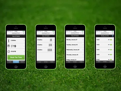 PressTee Golf Reservation App golf graphic design mobile uxui web design