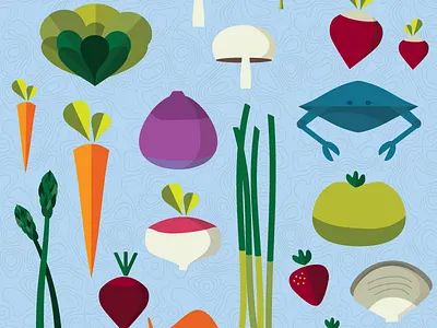 Eat Local! eat farm flat food illustration illustrator local menu