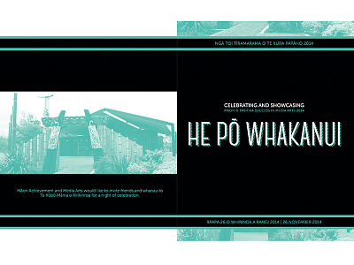 He Pō Whakanui Programme exhibition design graphic design print design