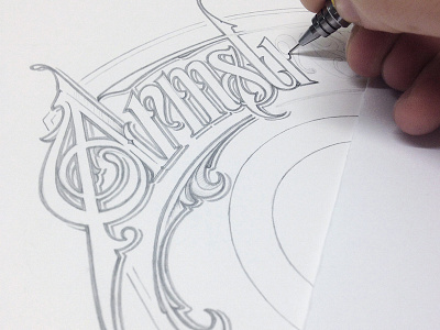 Armstrong drawn hand lettering pencil schmetzer sketch typography