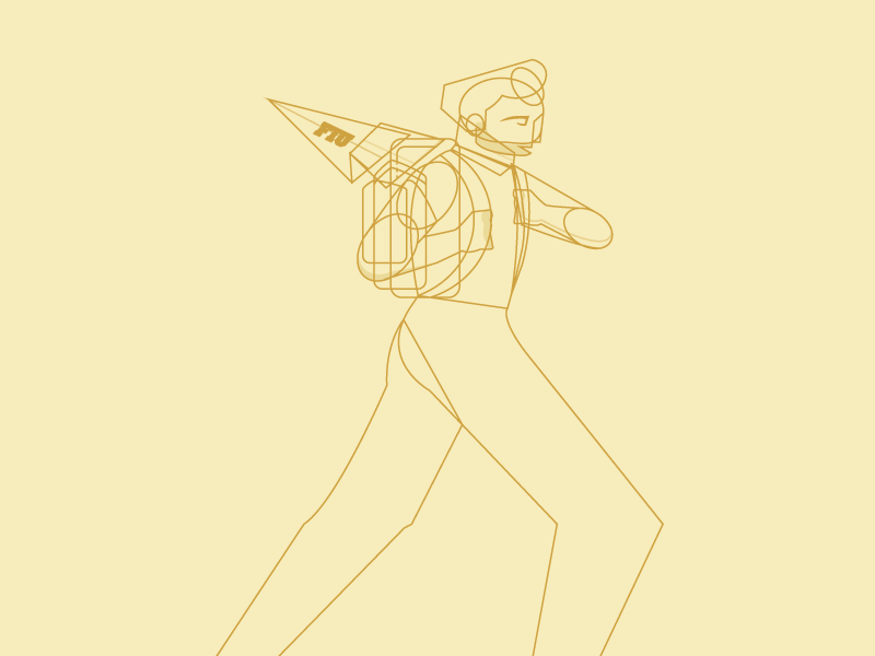 Illustration Process art buildings characters illustration university wall