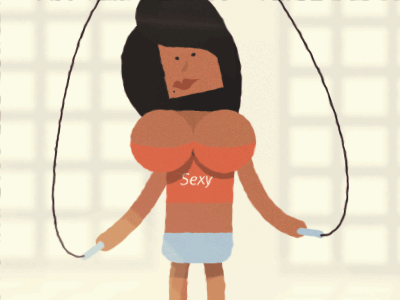 Try-hard Tease 2d animation boobs fitness gif gym workout