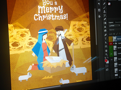 Nativity card christmas design illustration vector