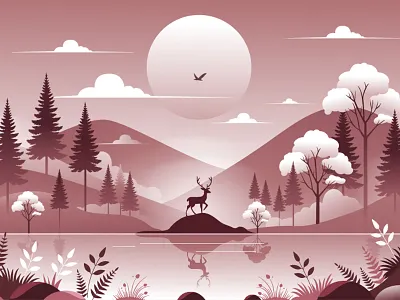 Illustrate Monochromatic Landscape 2d illustration background cartoon design dribbble flat illustration graphic design illustration landscape minimal monochromatic palette rebound vector wallpaper