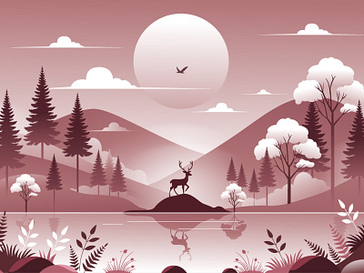 Dreamlike Monochromatic Landscape 2d illustration background cartoon design dribbble flat illustration graphic design illustration landscape minimal monochromatic palette rebound vector wallpaper