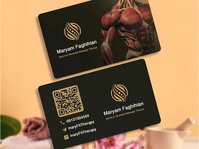 Business Card branding business card design graphic graphic design massage spa visit card