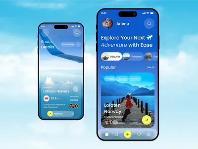 Ai Travel Mobile App adventure ai app app design app interface booking app flight flight booking ios mobile app modern app travel app travel services trickets trip planner ui ux vacation