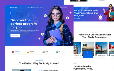 EduVibe- Education Landing Pages branding education graphic design ui