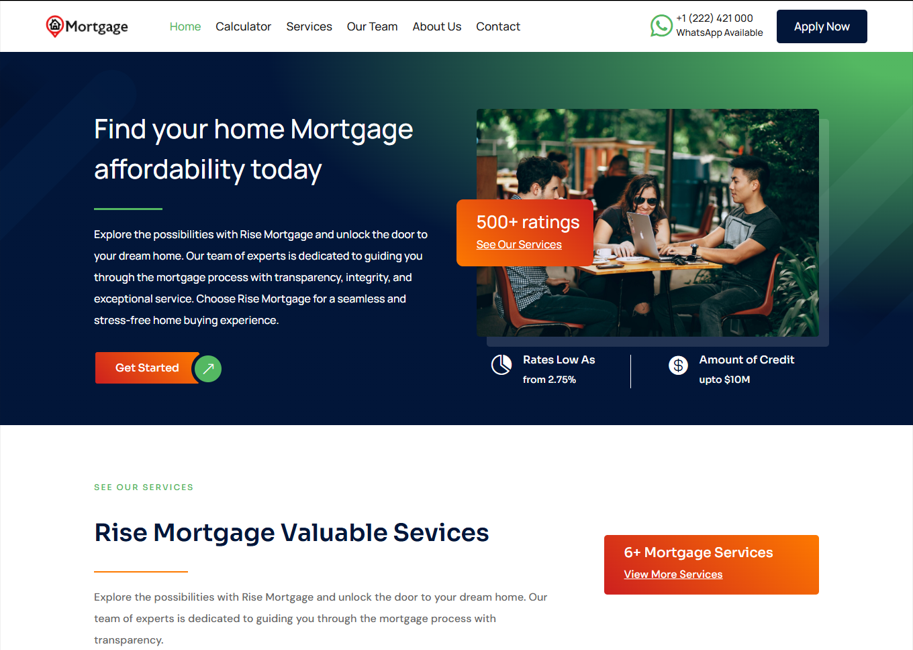 Example of Mortgage Broker Word Press Website