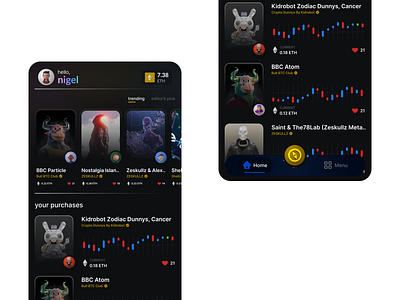 NFT Performance Interface figma ui