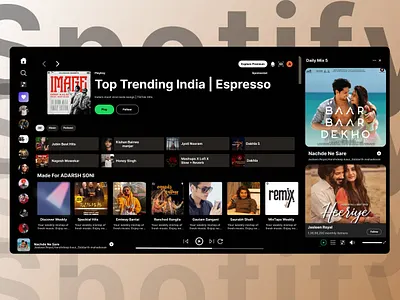 Replicated own Spottily Web Page creative design spottify ui ui design ui ux design web application