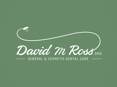 David M Ross dentist fishing logo script