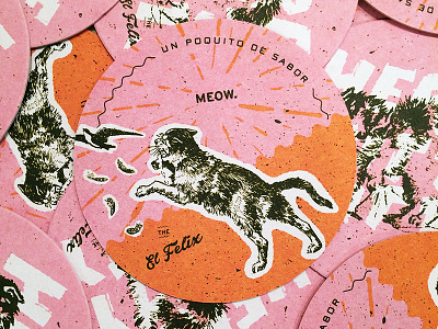 The El Felix Coaster bird cat coaster design illustration meow mexican restaurant