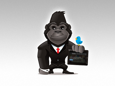 Gorilla black gorilla smooth social suit tie vector