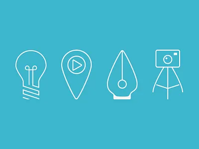 Workflow Process Icons camera curation icon idea lightbulb location procurement rfp tripod video