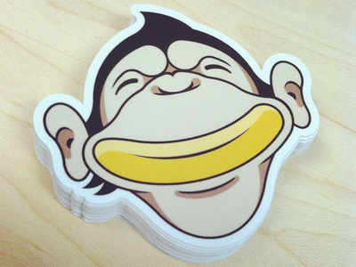 Cheeky Decals banana cartoon character decal drawing face illustration illustrator monkey sticker vector vinyl