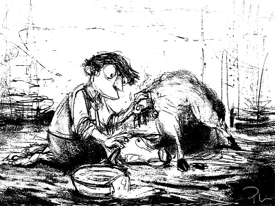 David bible cleaning drawing illustration sheep shepherd