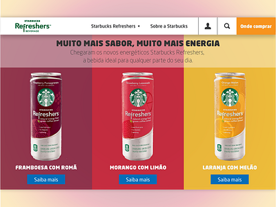 Starbucks Refreshers Desktop Version desktop energy drink interface design starbucks starbucks refreshers ui ux