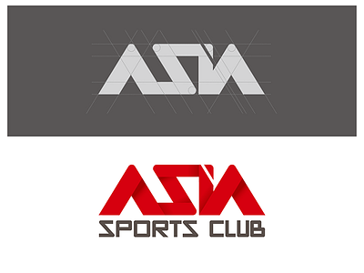 Asia Sports Club logo identity logo red sports