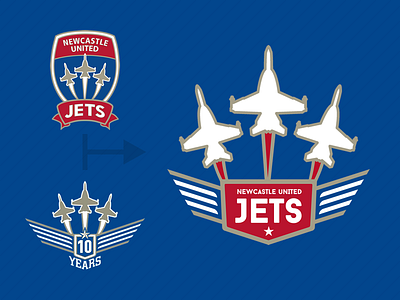 Newcastle Jets football logo soccer sport