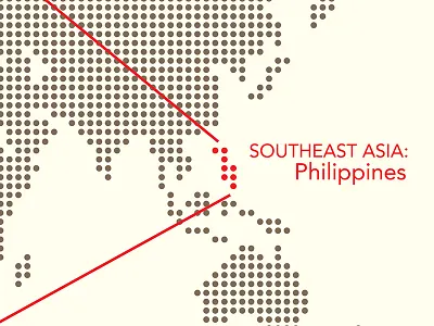 Philippines dots globe map minimal