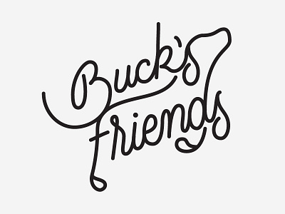 Buck's Friends Logo Round 2 dog lettering logo nonprofit rescue