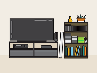 My living room 2 flat illustration illustrator vector