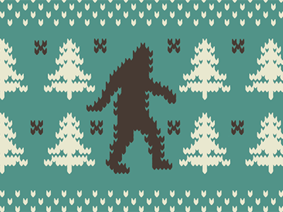 Fair Isle bigfoot color fair isle holidays icon illustration logo retro sasquatch shape vintage