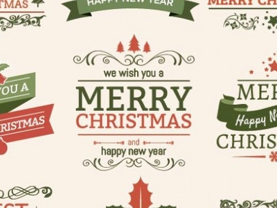 Christmas Typographic Elements christmas free typography