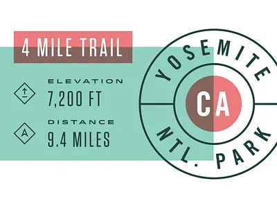 Yosemite badge hiking logo mountains typography yosemite