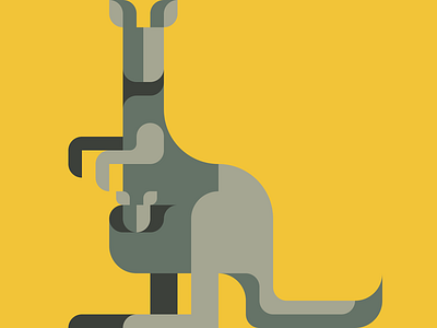 Kangaroo flat flatdesign geometry illustration kangaroo kawaii nemury patchworkapp カンガルー