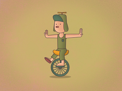 Felicity grunge hat propeller saddle texture unicycle vector