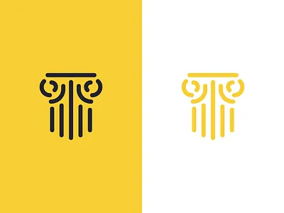 A logo a day... architecture brand capital column icon line line drawing logo pillar