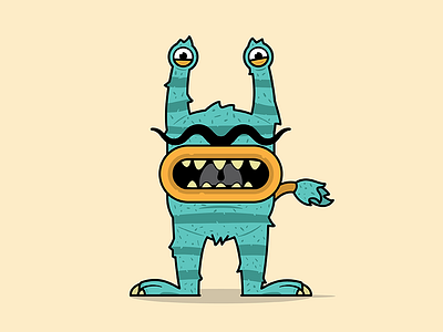 MONSTERS - 2 character funny illustration illustrator monster moustache scary stripes vector