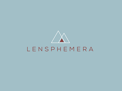 Lensphemera blue identity lens line logo mountain red