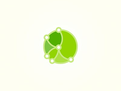 O Me Ba amoeba biology circle dot green monochromatic net vector