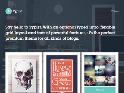 Typist Tumblr Theme blog grid masonry portfolio precrafted theme tumblr typist