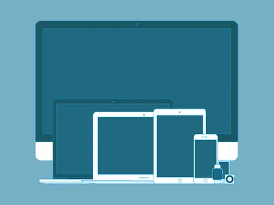 Apple products apple blue hardware icon iculture illustration ipad iphone mac