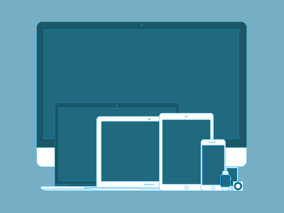 Apple products apple blue hardware icon iculture illustration ipad iphone mac